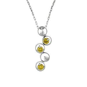 0.35 Ct.tw Sapphire And Diamond Journey Pendant 14K White Gold